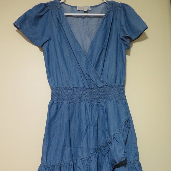 Michael Kors Petite Wrap Dress Denim Size S - Picture 1 of 8